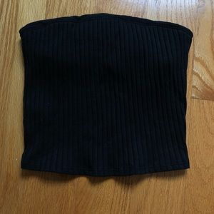 PINK BLACK RIBBED TUB TOP